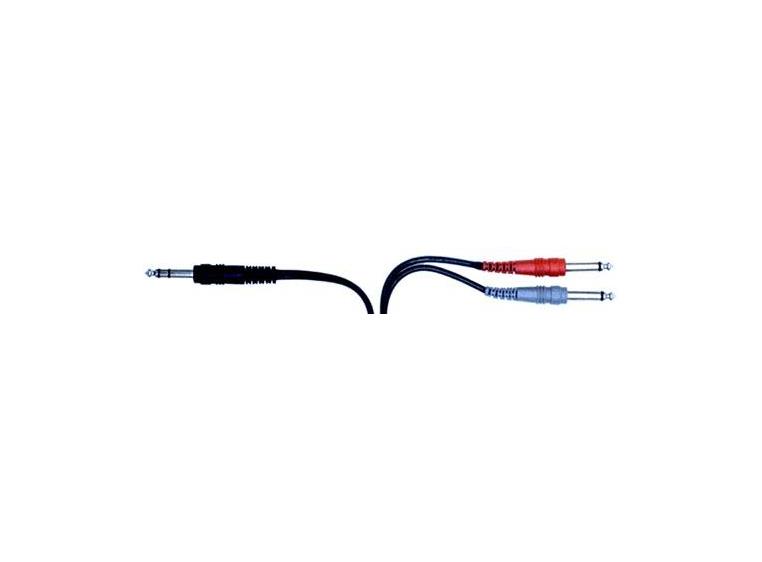 Hosa STP201 Send/return kabel Stereo jack/2x mono jack,1m